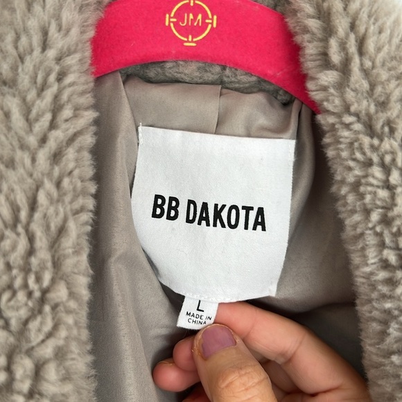 Winter Clearance! BB Dakota Womens Faux Fur One Button Front Coat Gray Oversized - Picture 3 of 7